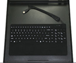 Rack mount waterproof keyboard and touch pad
