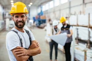 Assembly team in a metal shop