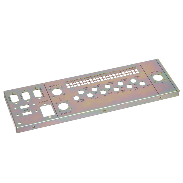 Yellow Zink Plated and Silk-Screened Computer I/O Panel