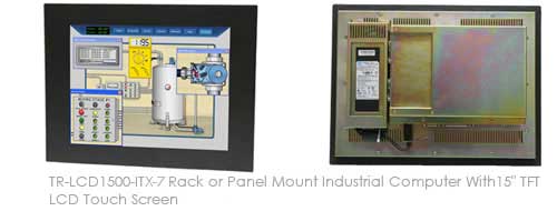 TR-LCD1500-ITX-DA Rack or Panel Mount Half Fanless Industrial Computer With 15inch TFT LCD Touch Screen