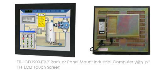 TR-LCD1900-ITX-DA Rack or Panel Mount Half Fanless Industrial Computer With 19inch TFT LCD Touch Screen